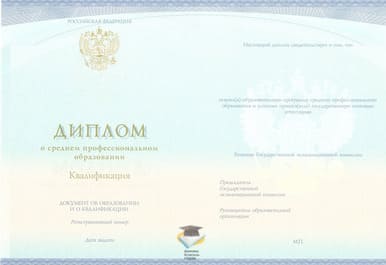 Диплом Омского промышленно-экономического колледжа СпецБланк 2014-2020 годов